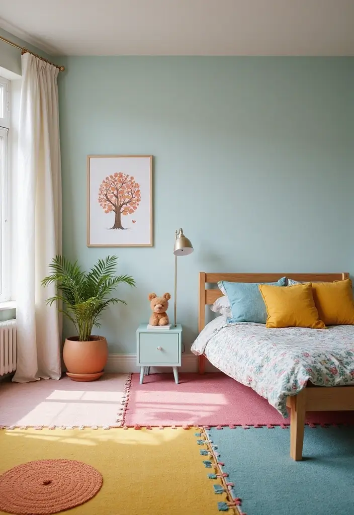 50 Shared Bedroom Ideas for Boys and Girls That Actually Work 51 50 Shared Bedroom Ideas for Boys and Girls That Actually Work - 47. Colorful Play Mats