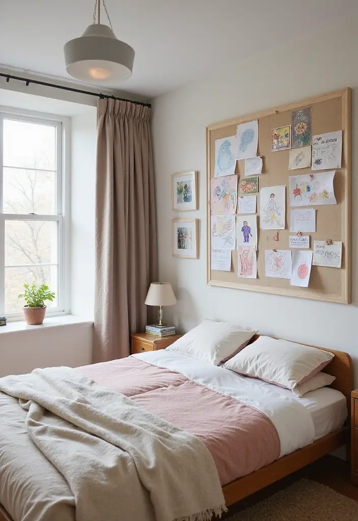 50 Shared Bedroom Ideas for Boys and Girls That Actually Work 9 50 Shared Bedroom Ideas for Boys and Girls That Actually Work - 9. Art Display Area