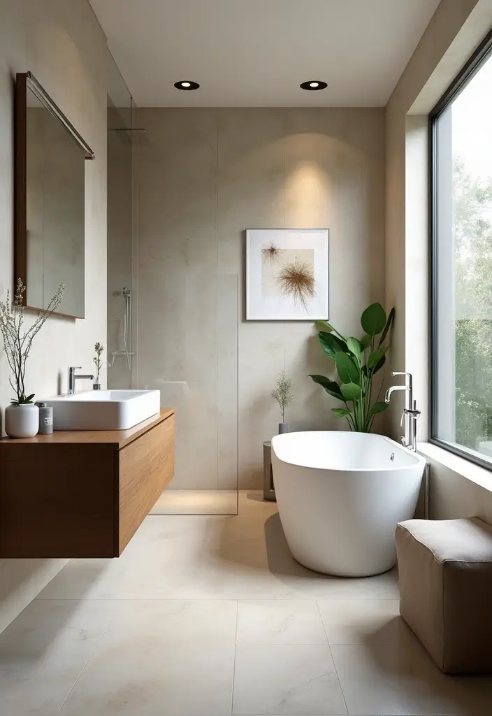 50 Small Bathroom with Tub Ideas That Save Space in Style 6 50 Small Bathroom with Tub Ideas That Save Space in Style - 6. Floating Vanities for a Spacious Feel