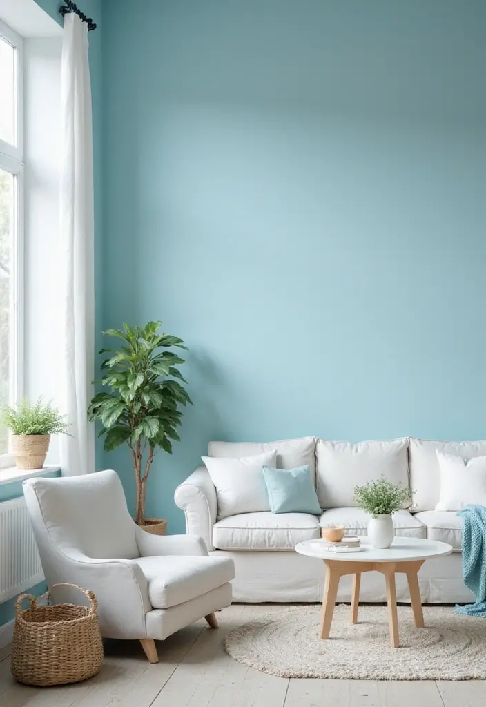 50 Stunning Paint Colors for Living Room Walls That Instantly Upgrade Your Space 12 50 Stunning Paint Colors for Living Room Walls That Instantly Upgrade Your Space - 12. Cool Sky Blue