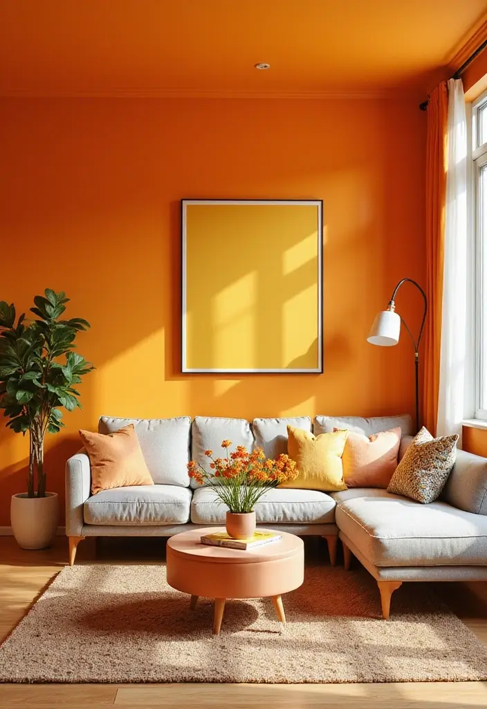 50 Stunning Paint Colors for Living Room Walls That Instantly Upgrade Your Space 20 50 Stunning Paint Colors for Living Room Walls That Instantly Upgrade Your Space - 20. Bright Tangerine