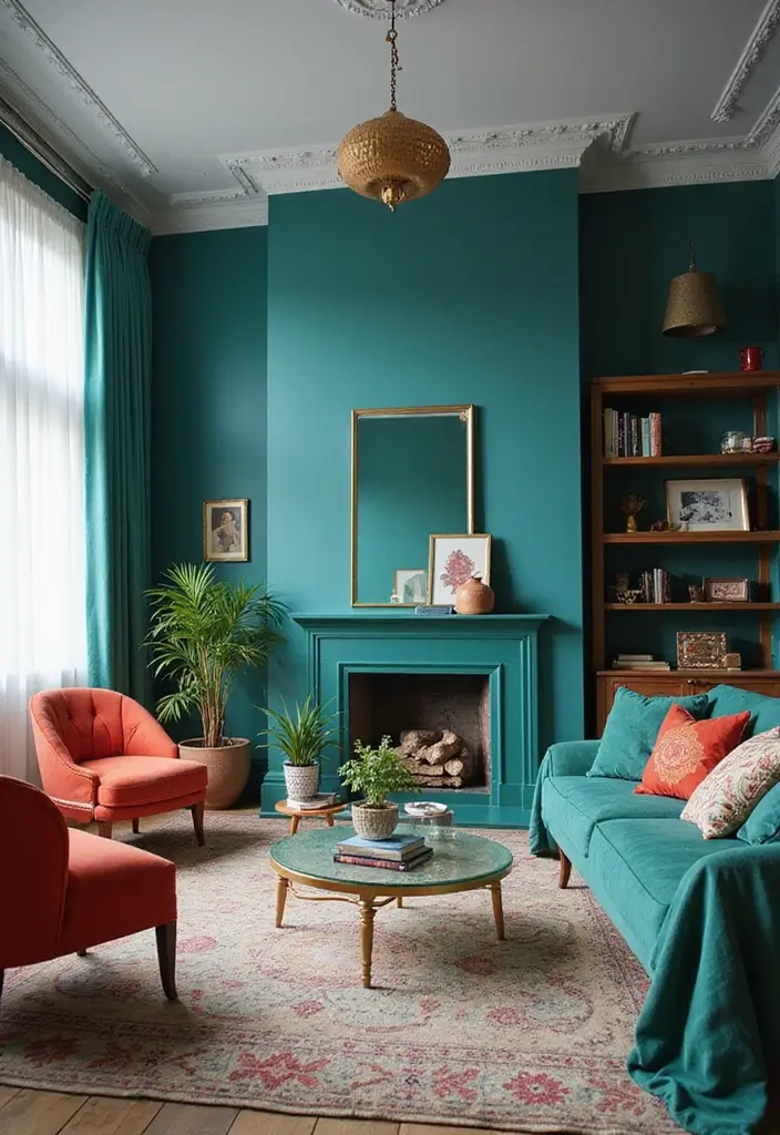 50 Stunning Paint Colors for Living Room Walls That Instantly Upgrade Your Space 25 50 Stunning Paint Colors for Living Room Walls That Instantly Upgrade Your Space - 25. Radiant Teal