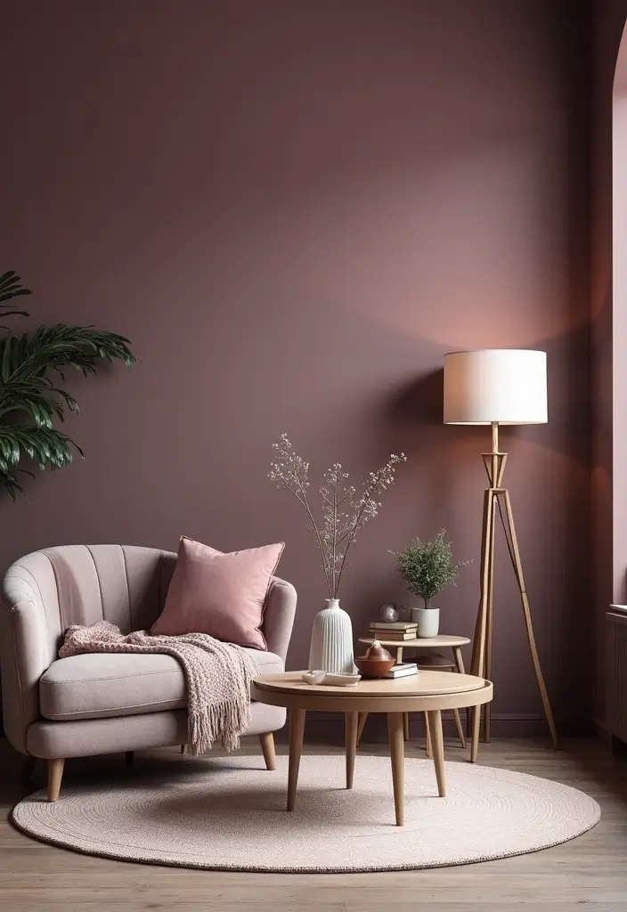 50 Stunning Paint Colors for Living Room Walls That Instantly Upgrade Your Space 27 50 Stunning Paint Colors for Living Room Walls That Instantly Upgrade Your Space - 27. Muted Plum