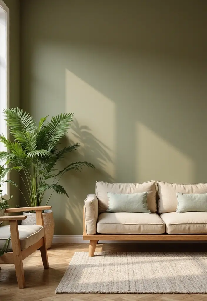 50 Stunning Paint Colors for Living Room Walls That Instantly Upgrade Your Space 43 50 Stunning Paint Colors for Living Room Walls That Instantly Upgrade Your Space - 43. Gentle Olive
