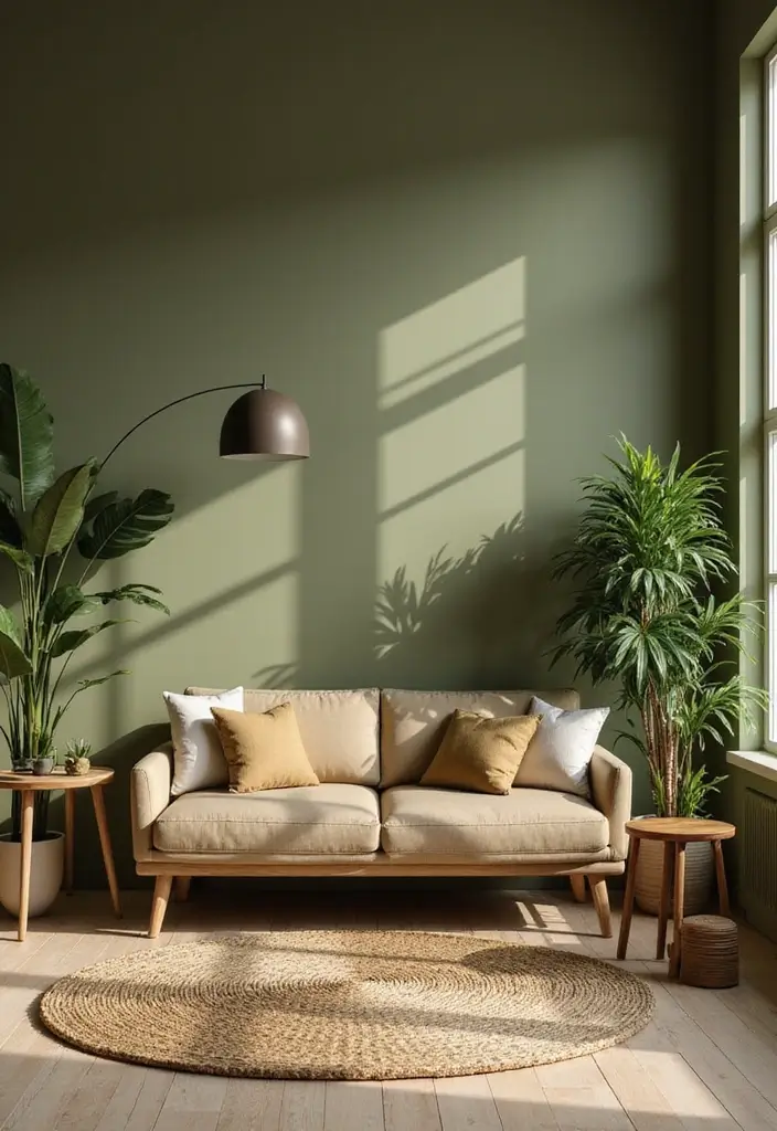 50 Stunning Paint Colors for Living Room Walls That Instantly Upgrade Your Space 8 50 Stunning Paint Colors for Living Room Walls That Instantly Upgrade Your Space - 8. Earthy Olive Green