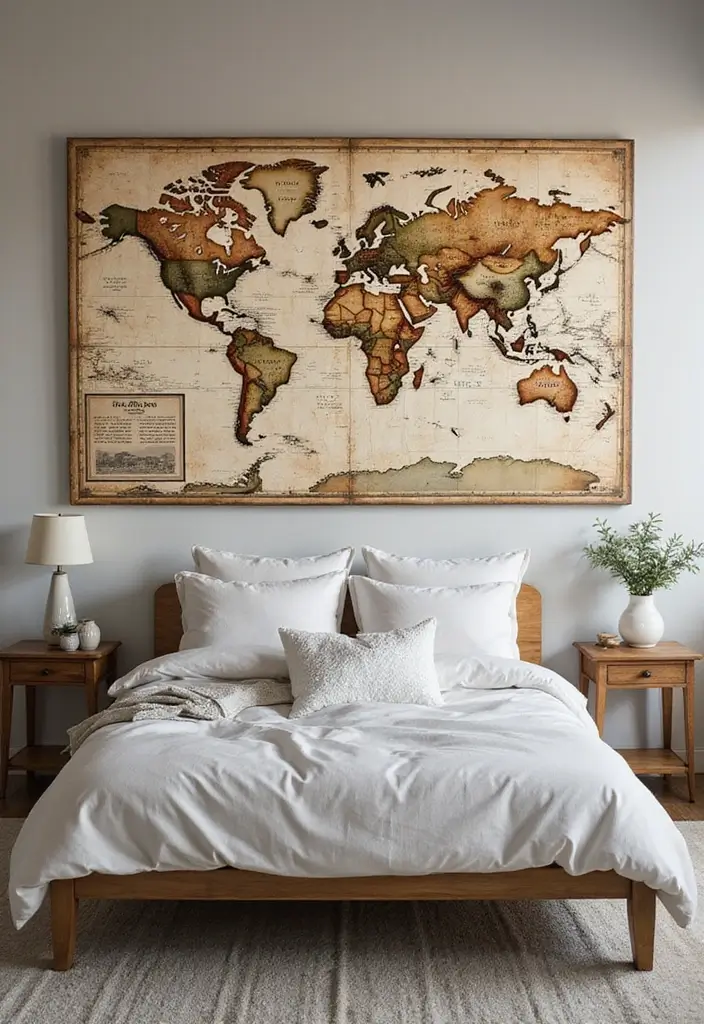 50 Teen Girl Bedroom Ideas She’ll Absolutely Love 49 50 Teen Girl Bedroom Ideas She’ll Absolutely Love - 45. Vintage Map Wall Art