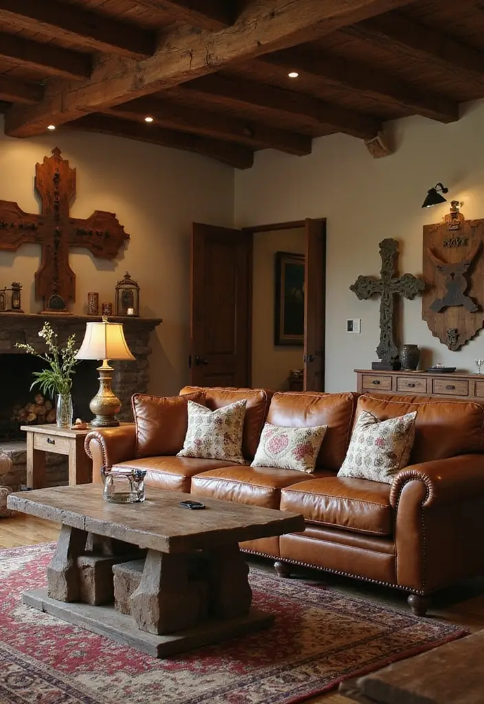 50 Western Living Room Decor Ideas with Rustic Charm - 1. Leather Furniture for a Touch of Luxury
