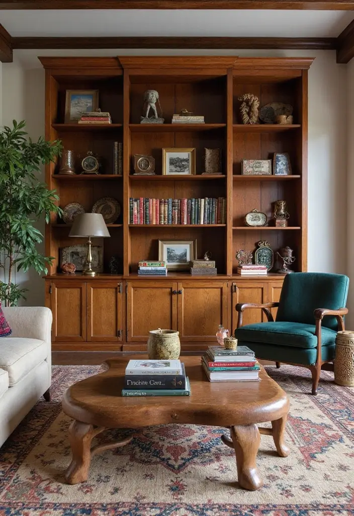 50 Western Living Room Decor Ideas with Rustic Charm - 11. Vintage Collectibles to Personalize Your Space