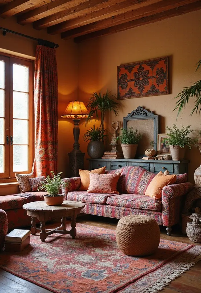 50 Western Living Room Decor Ideas with Rustic Charm - 23. Southwestern Patterns and Textiles