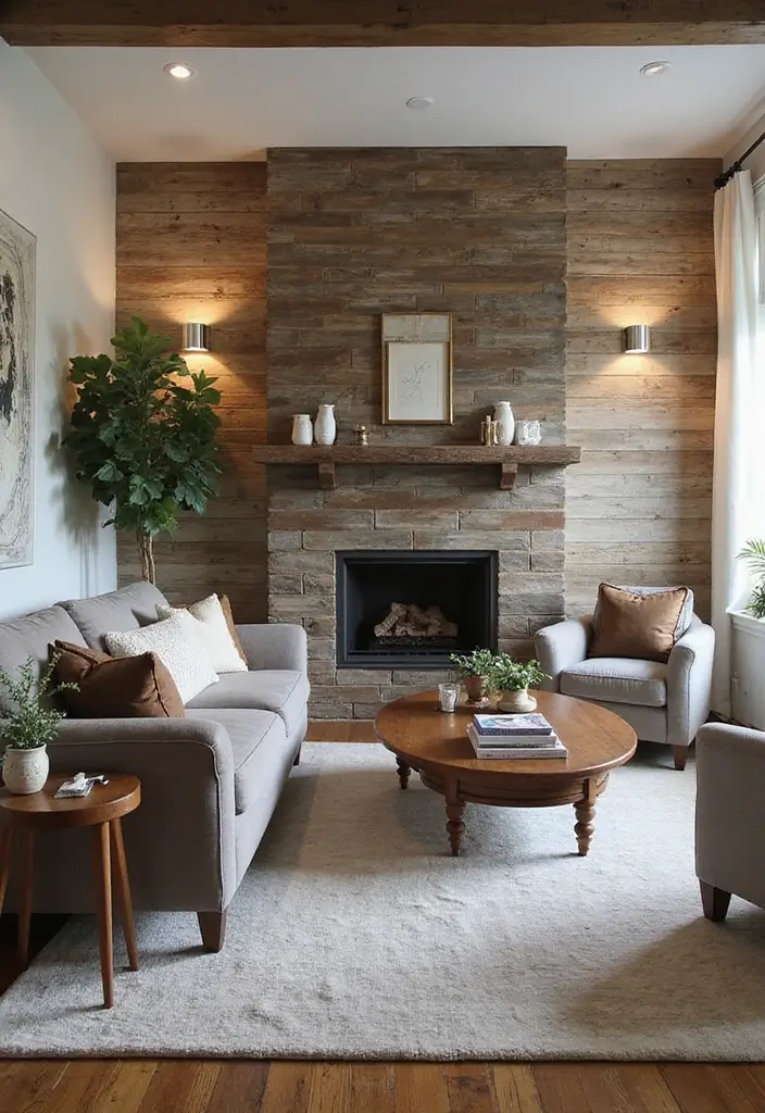 50 Western Living Room Decor Ideas with Rustic Charm - 28. Textured Wall Treatments for Interest