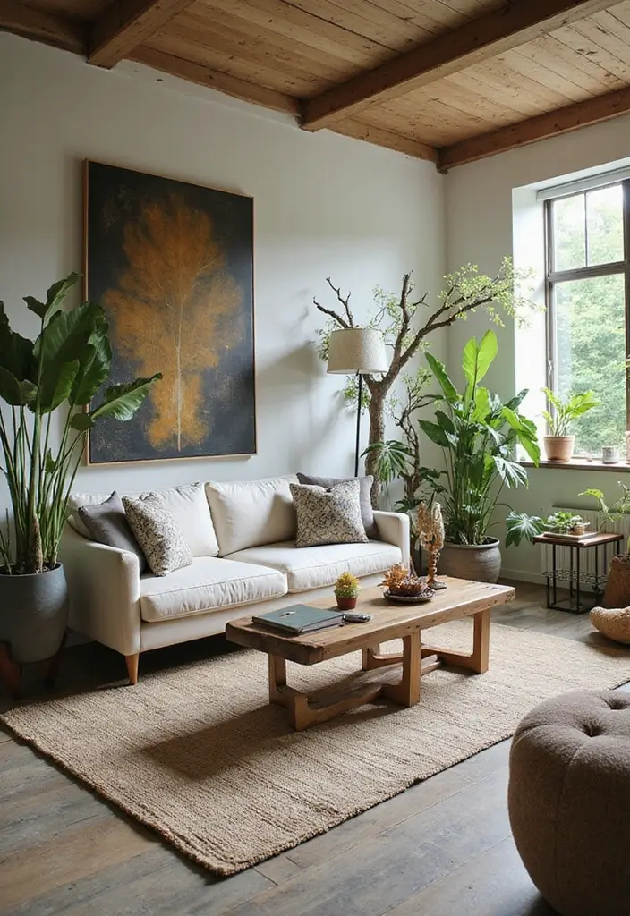 50 Western Living Room Decor Ideas with Rustic Charm - 31. Nature-Inspired Decor for a Fresh Look