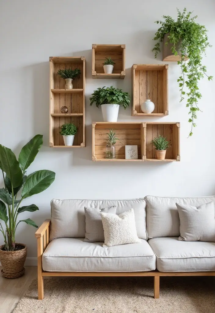 50 Western Living Room Decor Ideas with Rustic Charm - 35. Wall-mounted Decor for a Creative Touch