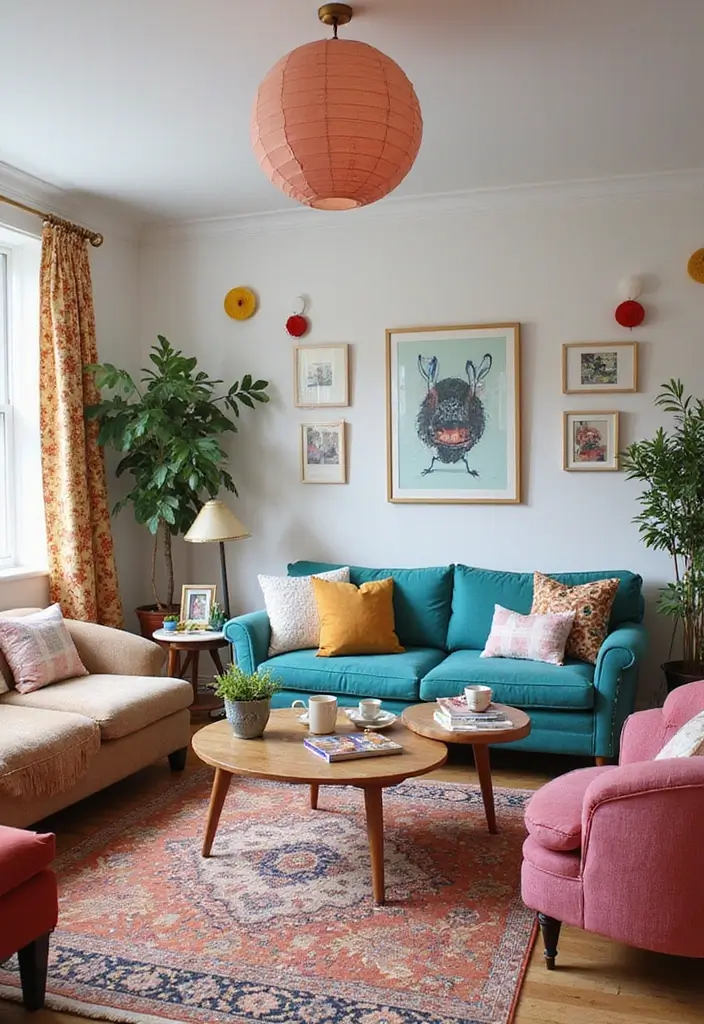 50 Western Living Room Decor Ideas with Rustic Charm - 40. Whimsical Decor Elements for Fun