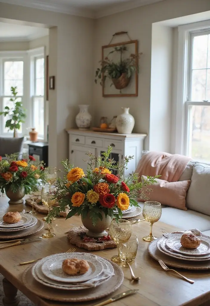 50 Western Living Room Decor Ideas with Rustic Charm - 45. Rustic Tablescapes for Gatherings