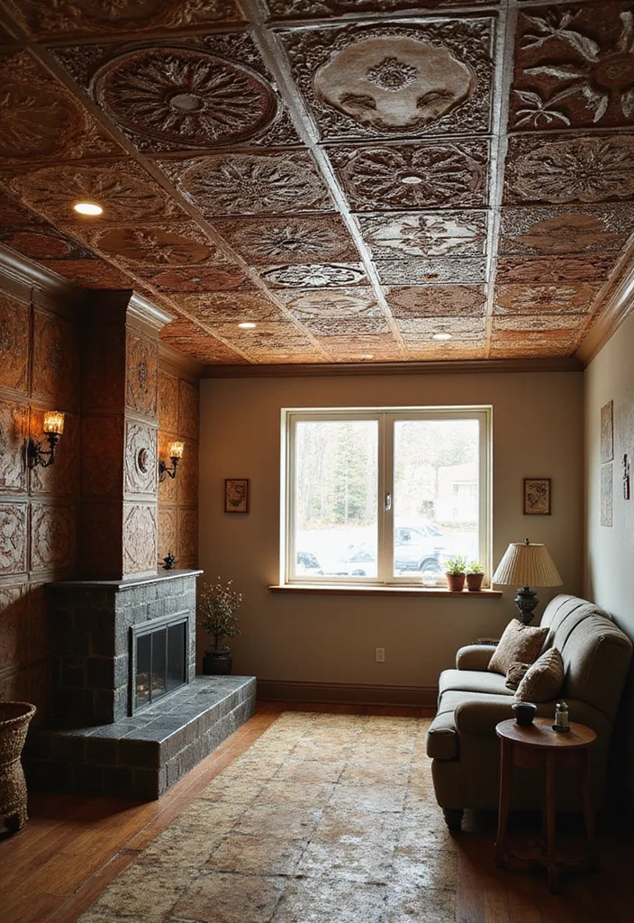 10 Basement Drop Ceiling Ideas for Clean Functional Coverage 2. Textured Ceiling Tiles