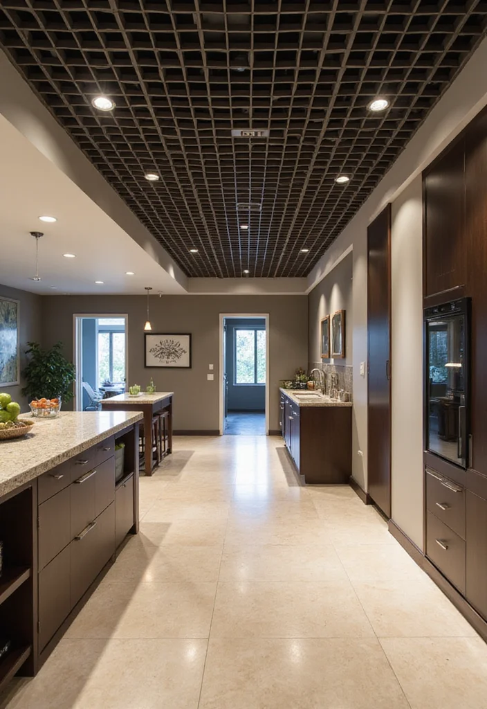10 Basement Drop Ceiling Ideas for Clean Functional Coverage 9. Modern Grid Systems
