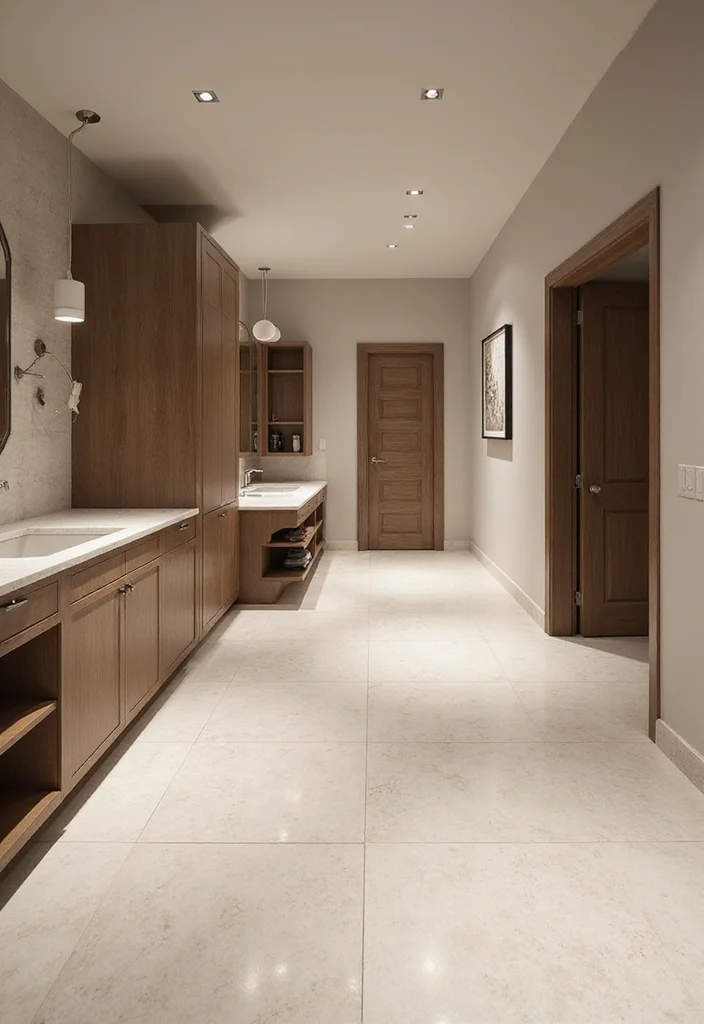 10 Basement Tile Floor Ideas for Durable Clean Surfaces - 7. Porcelain Tiles for a Sleek Finish