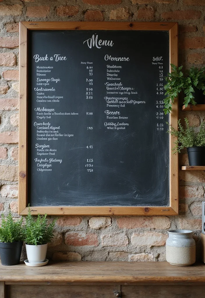 10 Cafe Wall Decor Ideas for Warm Inviting Ambience - 3. Chalkboard Menu Wall