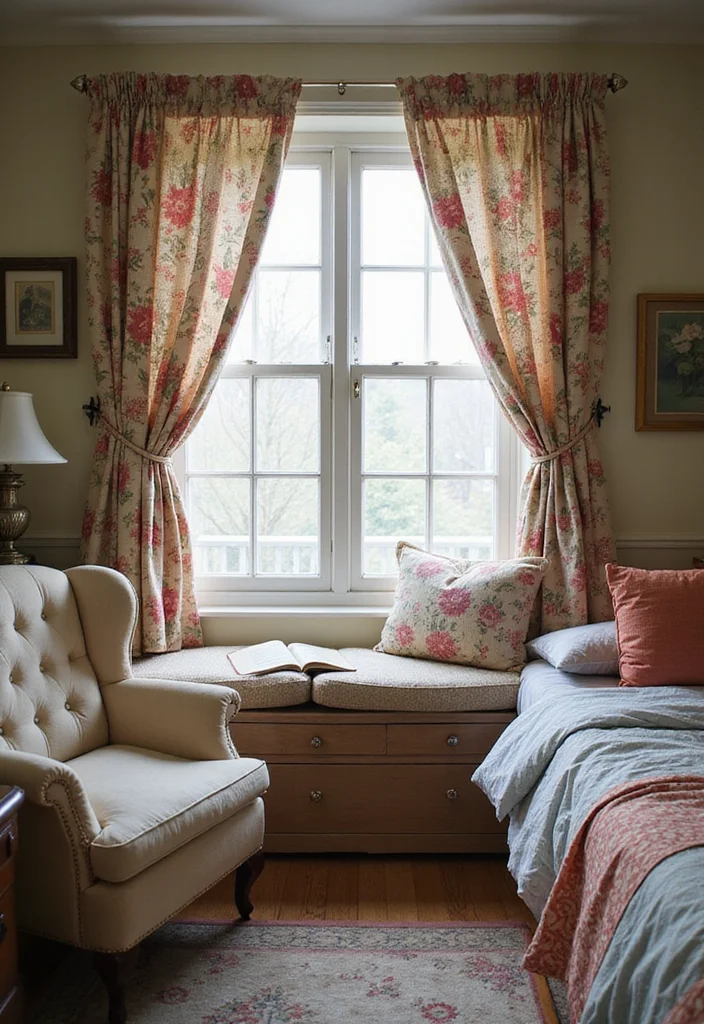 10 Dorm Curtain Ideas for Cozy Budget Friendly Rooms 12 10 Dorm Curtain Ideas for Cozy Budget Friendly Rooms - 2. Vintage Floral Patterns