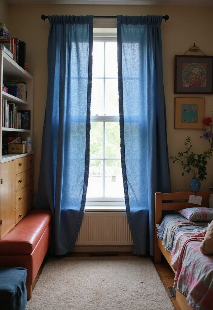 10 Dorm Curtain Ideas for Cozy Budget Friendly Rooms 34 10 Dorm Curtain Ideas for Cozy Budget Friendly Rooms - 4. Recycled Denim Curtains