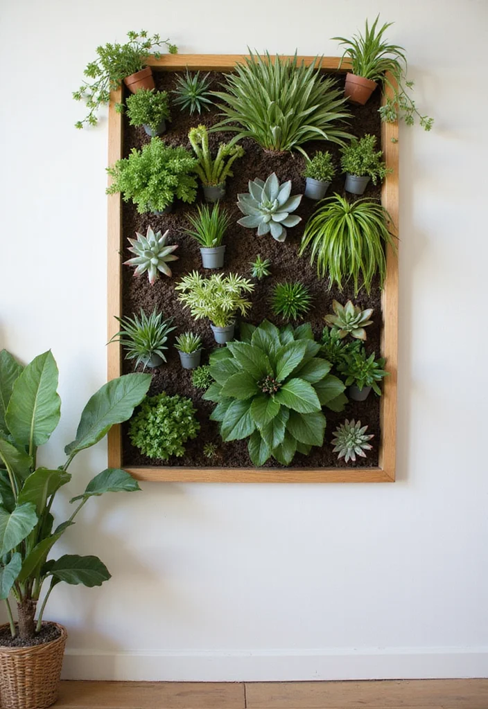 10 Green Wall Curtain Ideas for Natural Calm Interiors - 3. DIY Plant Frame Curtain