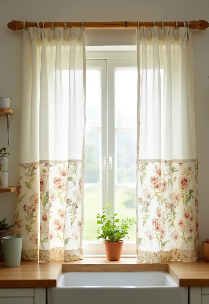 10 Half Window Curtain Ideas for Light Balanced Coverage - 1. Organic Cotton Half Curtains