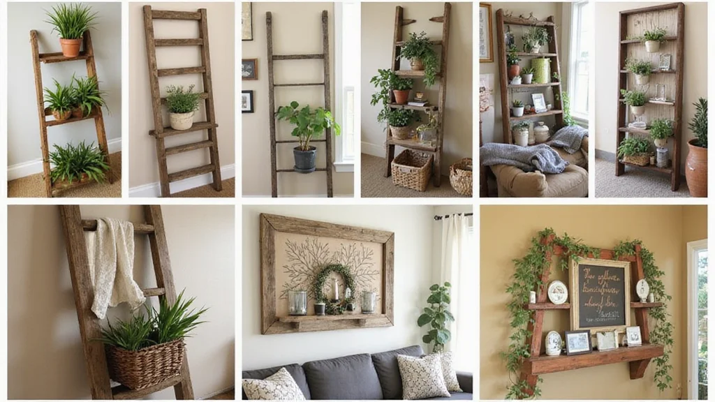 10 Ladder Wall Decor Ideas for Rustic Vertical Interest