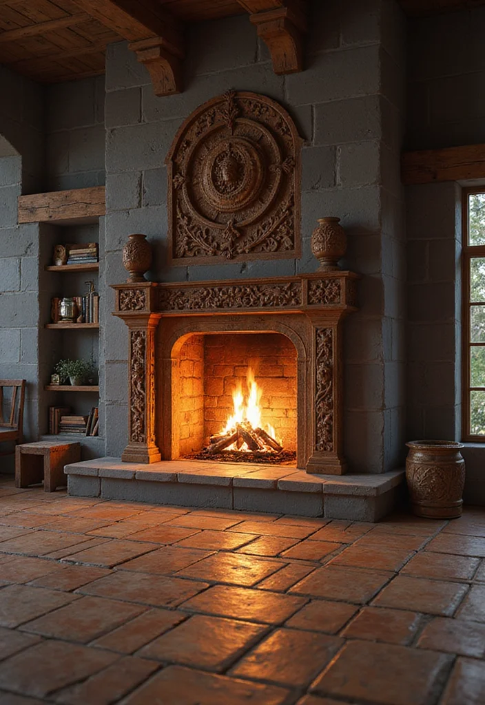 10 Minecraft Fireplace Ideas for Fun Creative Builds - 10. Decorative Hearth Fireplace