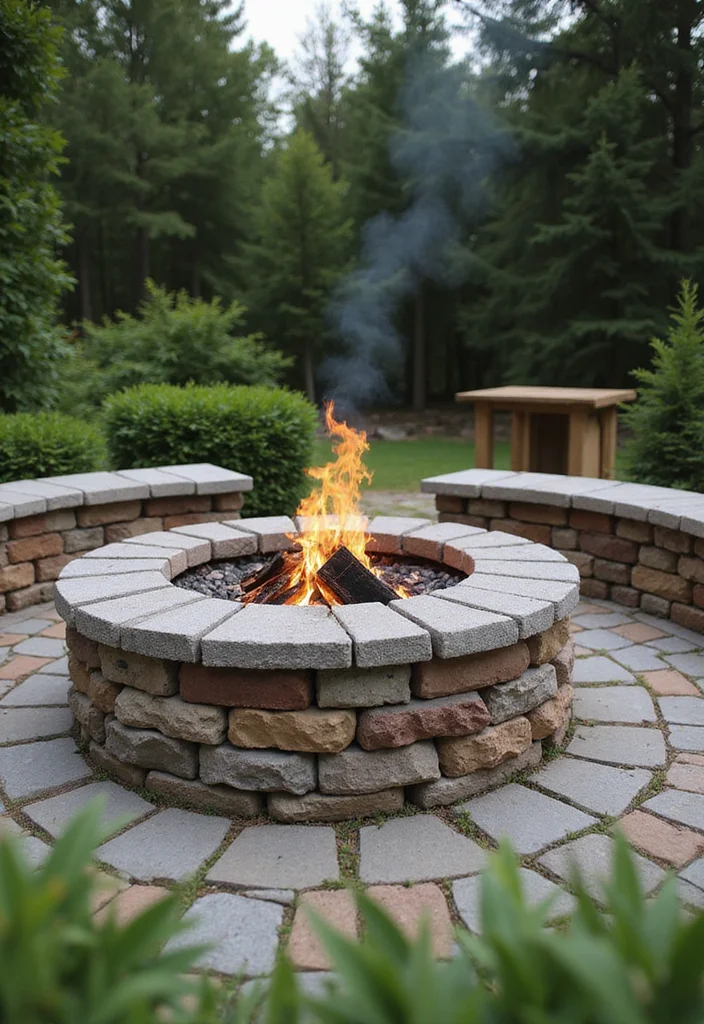 10 Minecraft Fireplace Ideas for Fun Creative Builds - 6. Outdoor Fire Pit