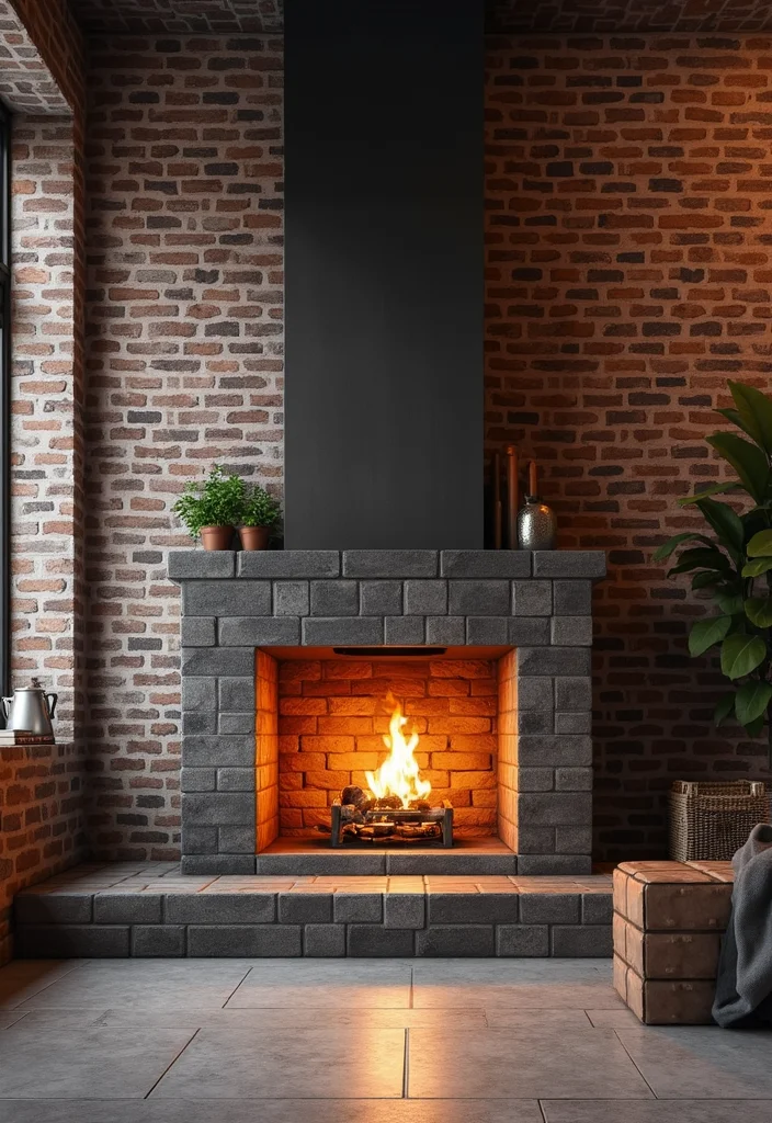 10 Minecraft Fireplace Ideas for Fun Creative Builds - 9. Industrial Style Fireplace