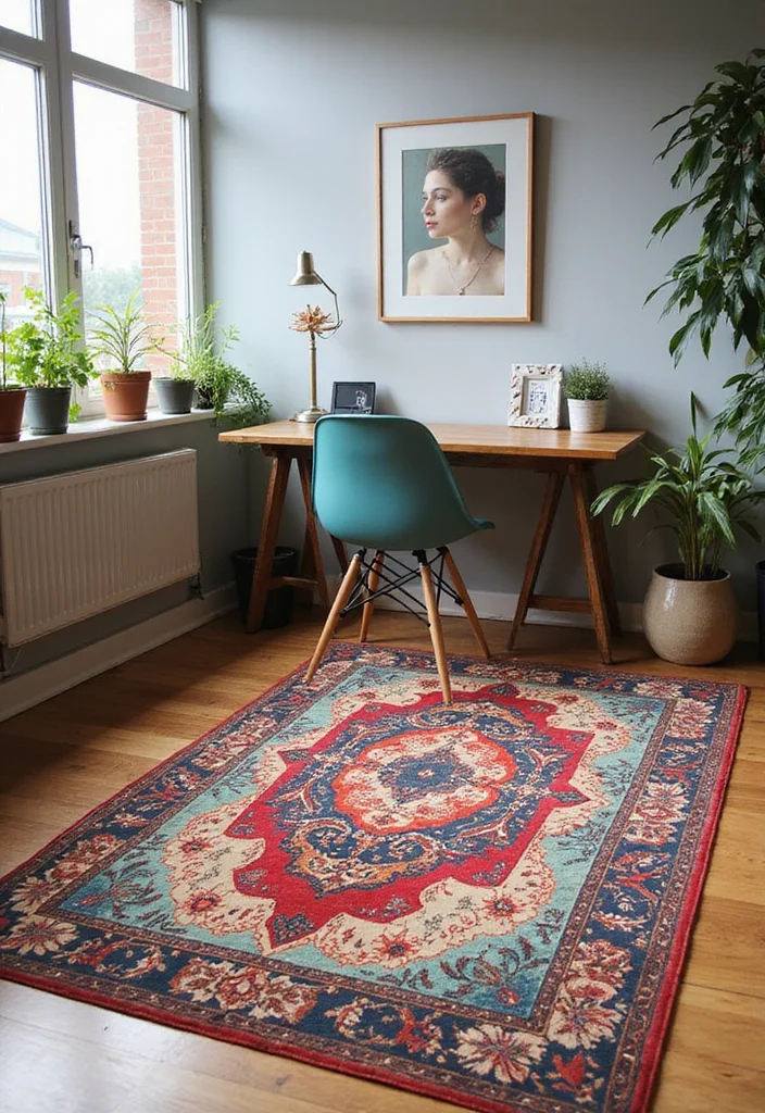 10 Office Rugs Ideas for Warm Comfortable Flooring - 10. Custom Printed Rugs for Personal Touch