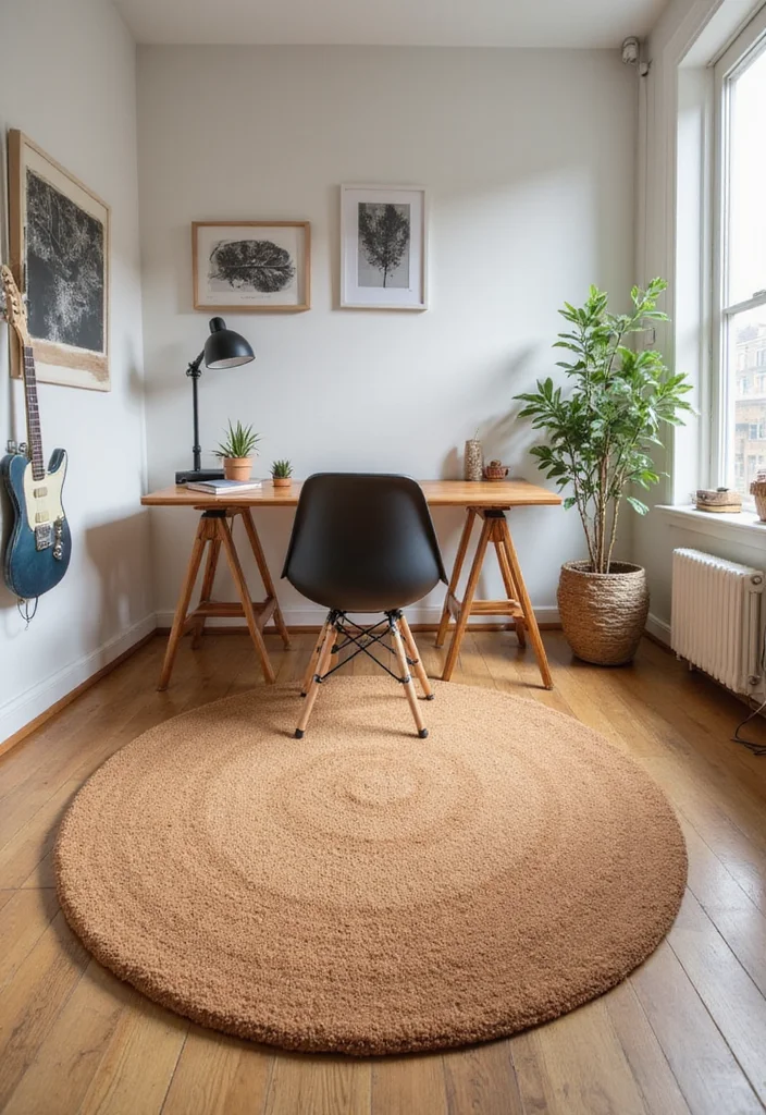 10 Office Rugs Ideas for Warm Comfortable Flooring - 3. Cork Rugs for a Unique Look