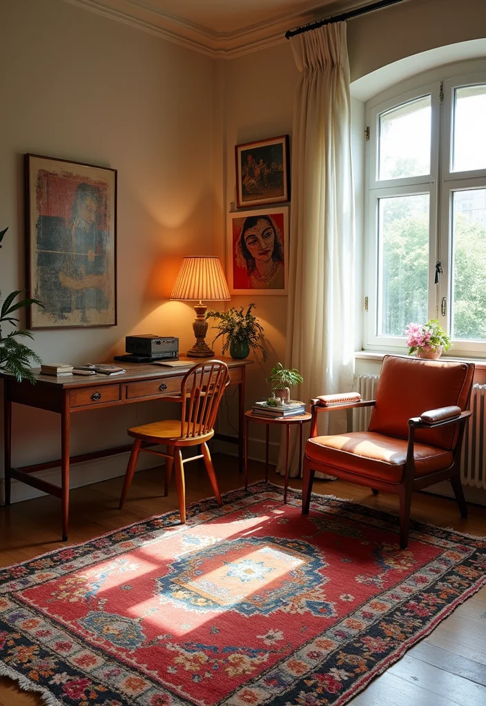 10 Office Rugs Ideas for Warm Comfortable Flooring - 6. Vintage Kilim Rugs