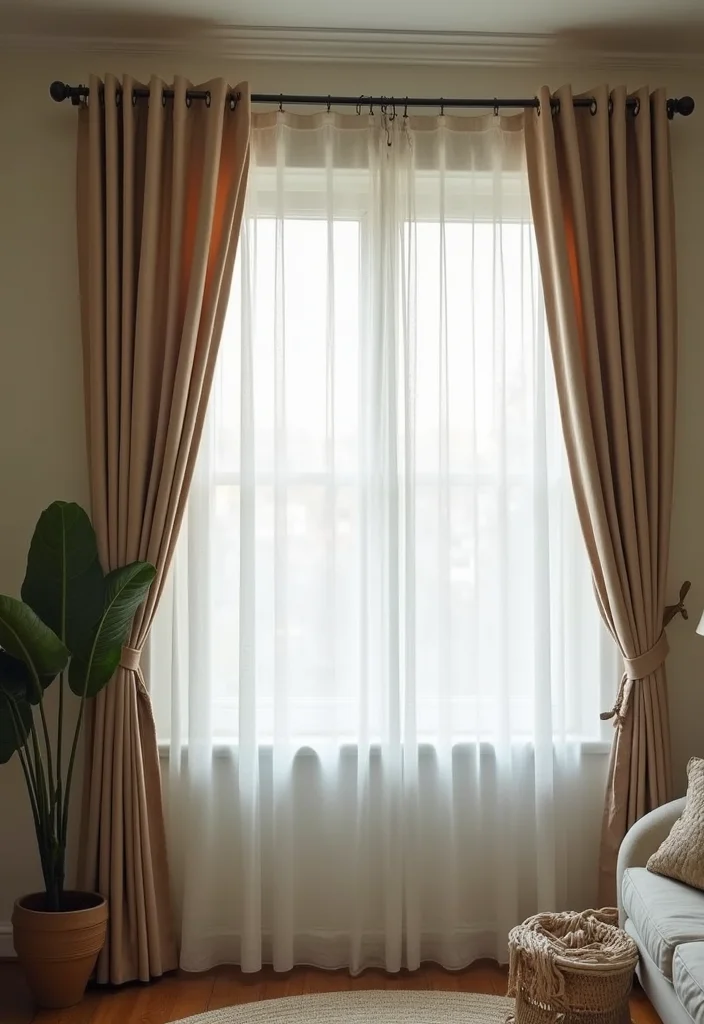 10 One Side Curtain Ideas for Asymmetrical Modern Style - 2. Layered Textures