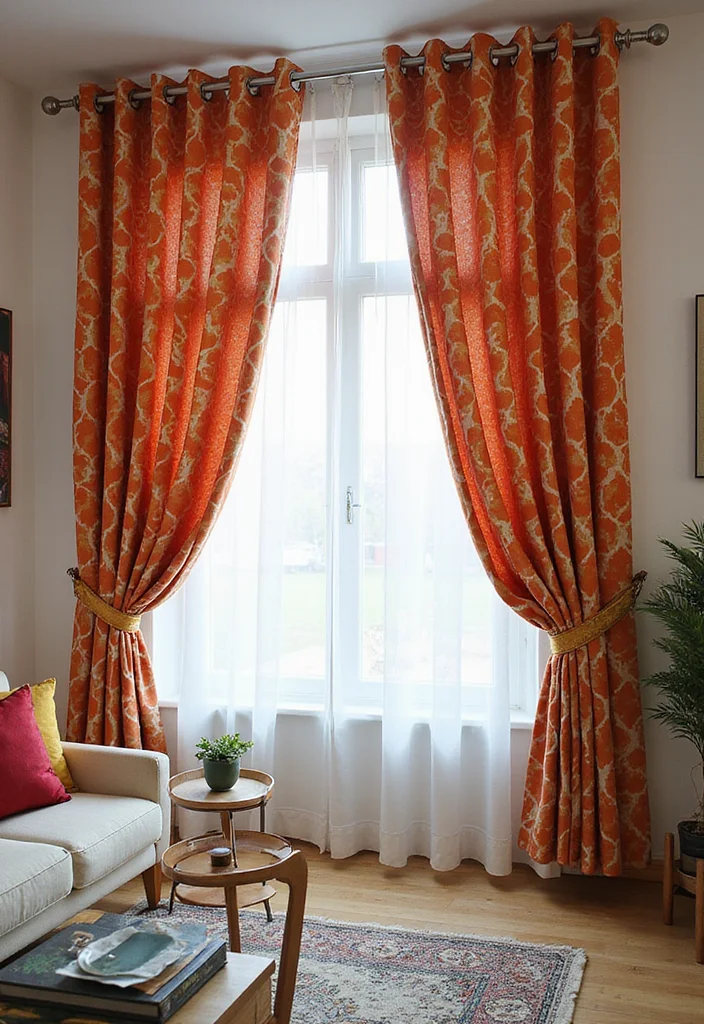 10 One Side Curtain Ideas for Asymmetrical Modern Style - 4. Graphic Patterns