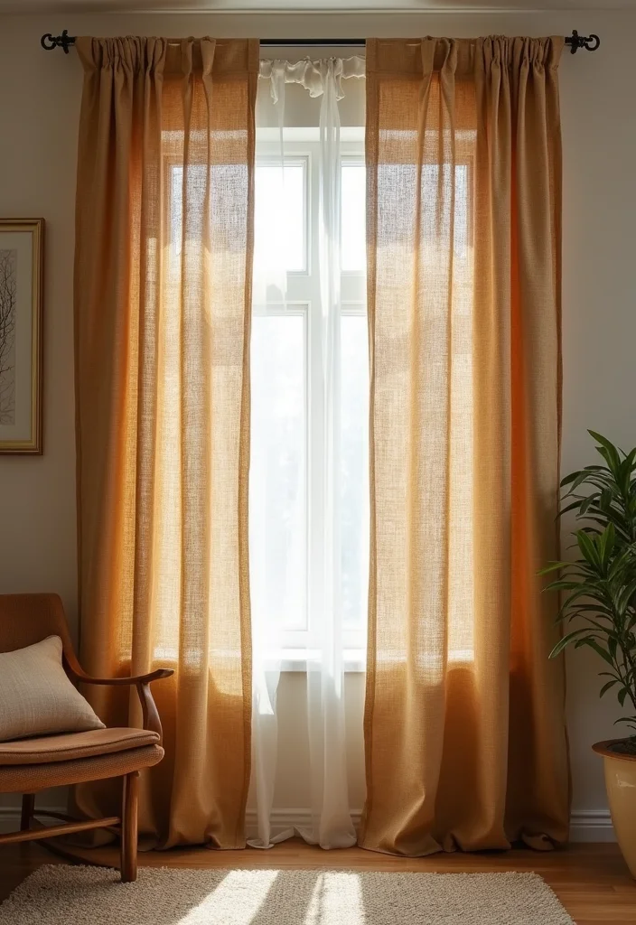 10 One Side Curtain Ideas for Asymmetrical Modern Style - 5. Natural Materials
