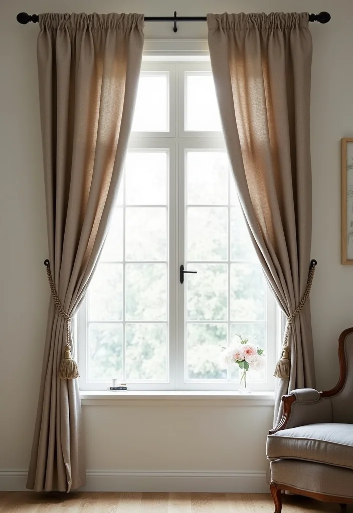 10 One Side Curtain Ideas for Asymmetrical Modern Style - 7. Statement Hardware