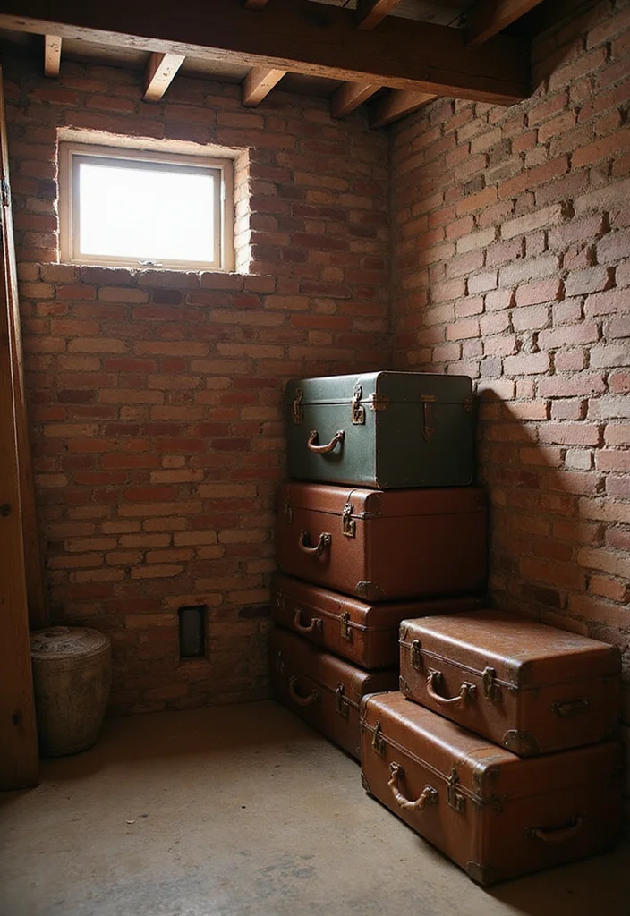 10 Storage Ideas for Your Basement: Unlock the Hidden Potential - 7. Vintage Suitcases for Style and Storage