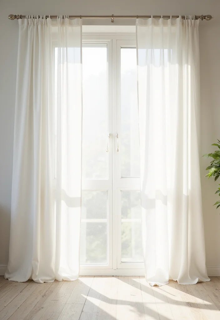 12 Apartment Curtain Ideas for Privacy and Space Efficiency 1 12 Apartment Curtain Ideas for Privacy and Space Efficiency - 1. Sheer Curtains for Light and Airiness