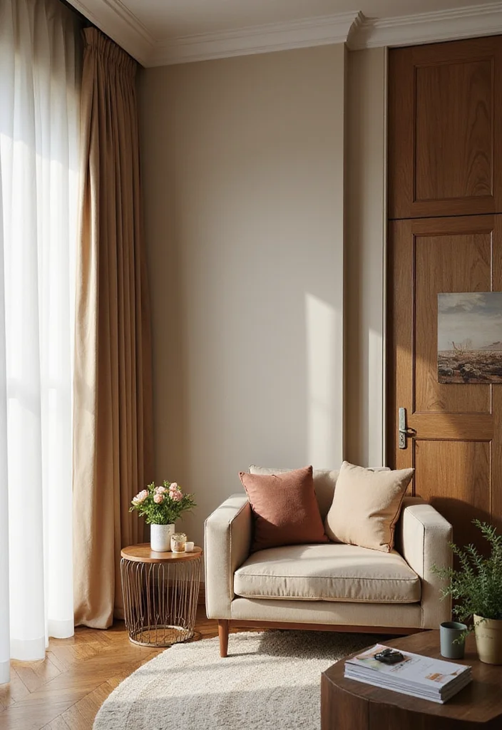 12 Apartment Curtain Ideas for Privacy and Space Efficiency 56 12 Apartment Curtain Ideas for Privacy and Space Efficiency - 6. Layered Curtains for Depth and Texture