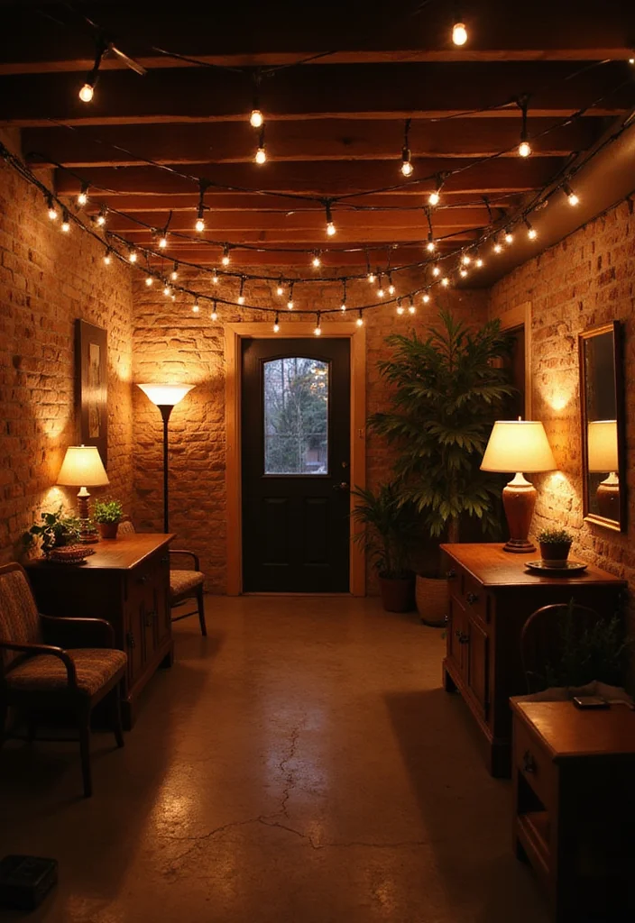 12 Basement Cozy Ideas for Warm Relaxed Comfort - 2. Use Warm Lighting