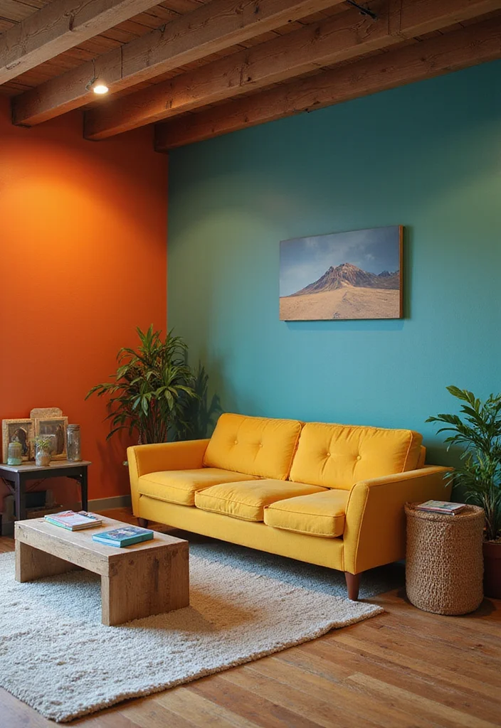 12 Basement Wall Ideas for Updated Stylish Finishes - 3. Bold and Bright Paint Colors
