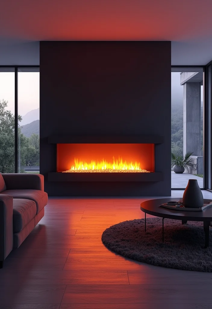 12 Built In Fireplace Ideas for Integrated Modern Living 11. LED Illuminated Fireplaces