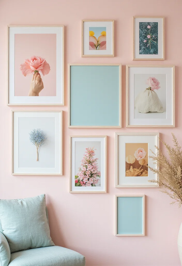 12 Collage Wall Decor Ideas for Personal Creative Expression 1 12 Collage Wall Decor Ideas for Personal Creative Expression - 1. Themed Color Palette Collage