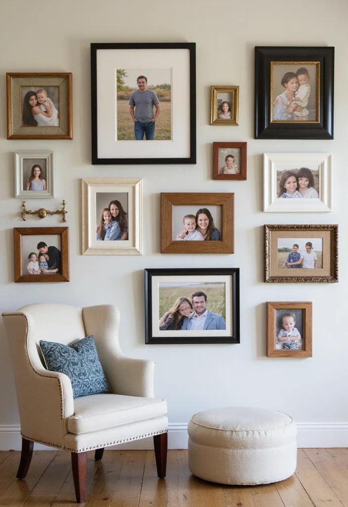 12 Collage Wall Decor Ideas for Personal Creative Expression 100 12 Collage Wall Decor Ideas for Personal Creative Expression - 10. Family Gallery Wall
