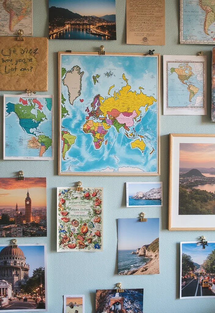 12 Collage Wall Decor Ideas for Personal Creative Expression 12 12 Collage Wall Decor Ideas for Personal Creative Expression - 2. Travel Memories Corner
