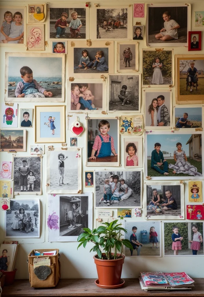 12 Collage Wall Decor Ideas for Personal Creative Expression 56 12 Collage Wall Decor Ideas for Personal Creative Expression - 6. Childhood Memories Wall