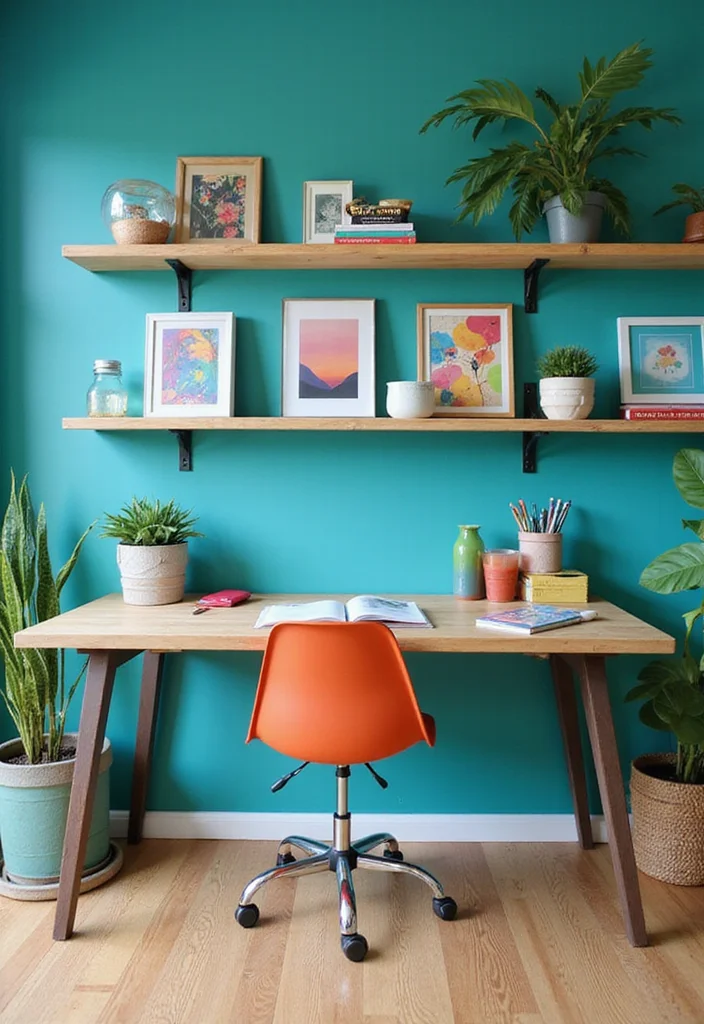 12 Colorful Office Ideas for Energetic Inspiring Decor - 1. Bright Accent Walls