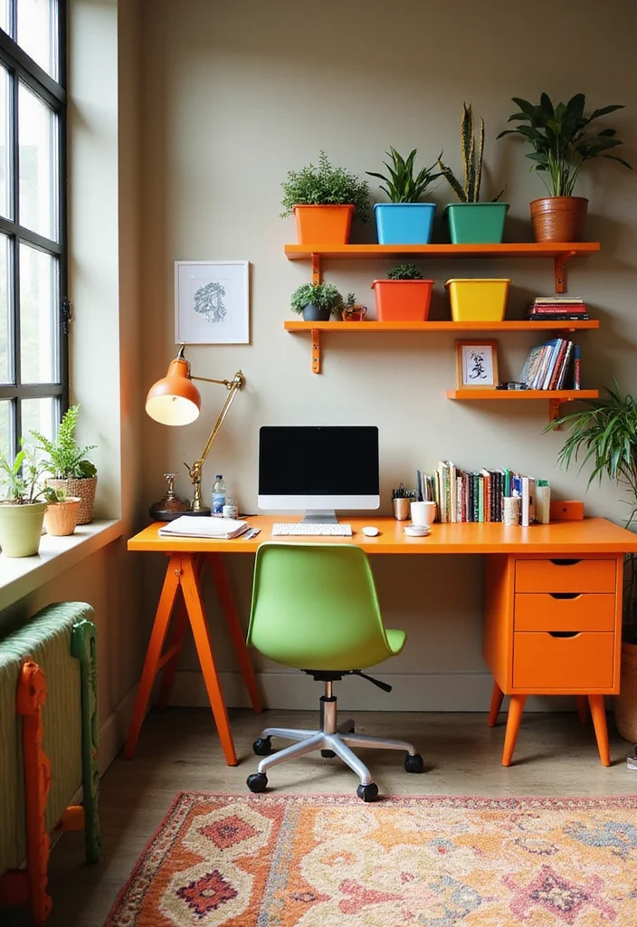 12 Colorful Office Ideas for Energetic Inspiring Decor - 2. Colorful Office Furniture