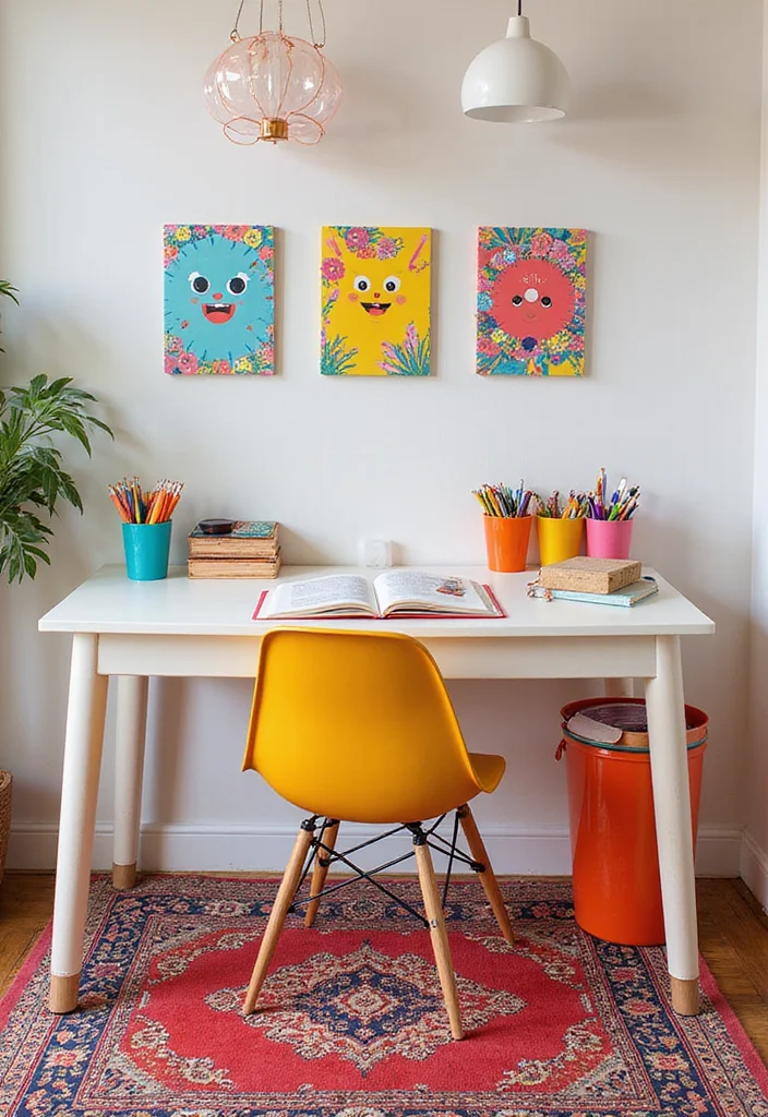 12 Colorful Office Ideas for Energetic Inspiring Decor - 3. Playful Decor Accessories